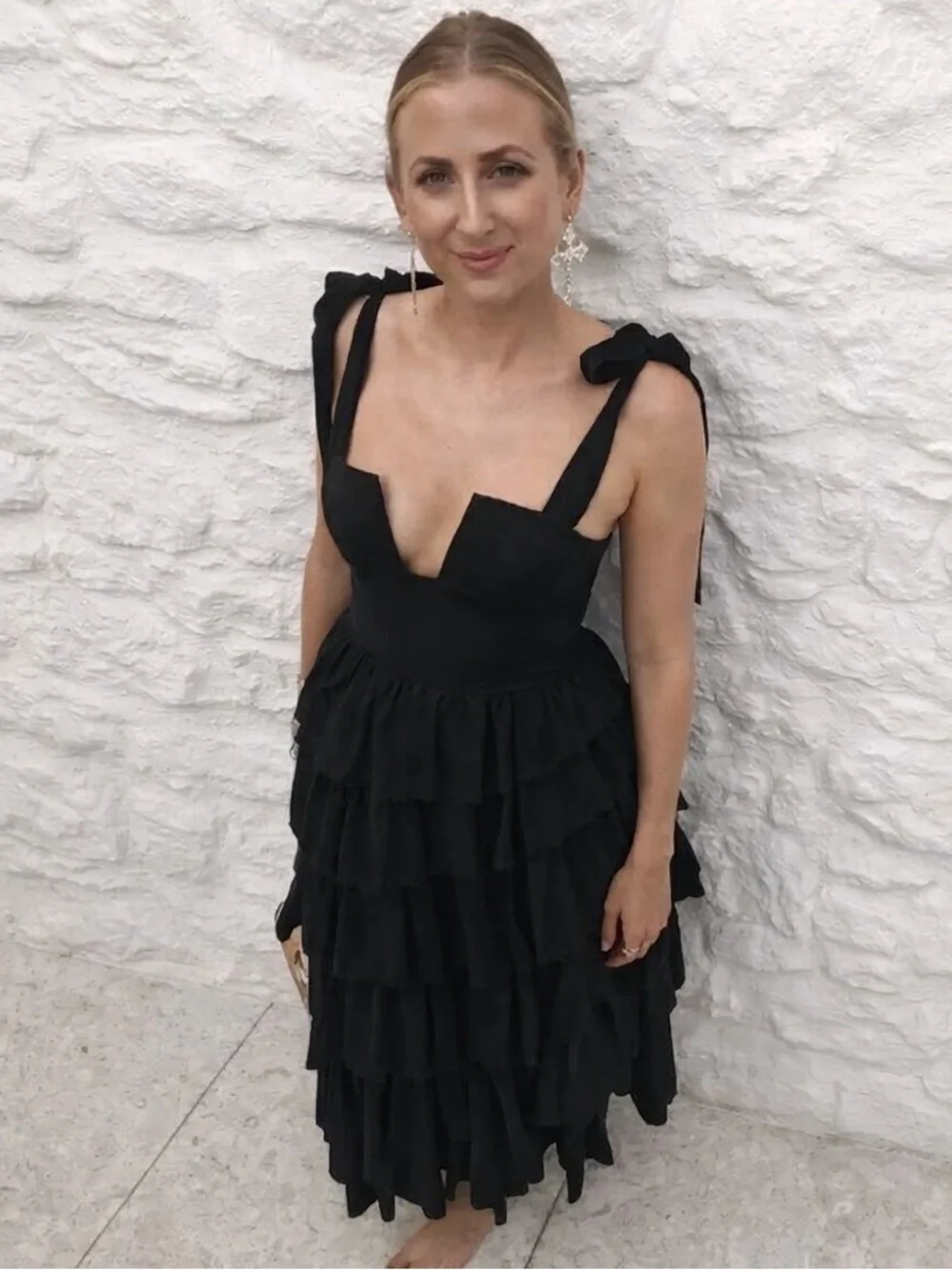 Ulla Johnson Valentina Silk Tiered Ruffle Midi Dress Black 6 NWT - Picture 14 of 15